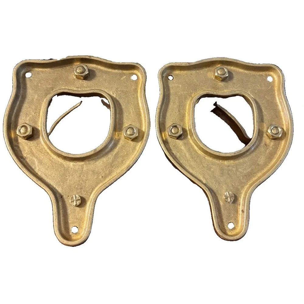Vintage Solid Brass Horse Halter Holders Pair Tack Room Bridle Racks Barn Find